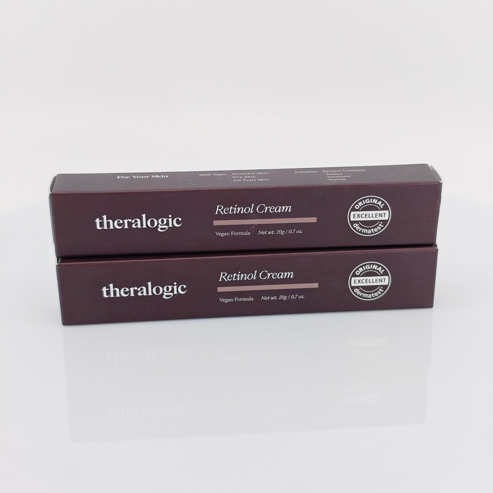 Theralogic Retinol Cream‎ 2 Pack Vegan Formula 20g 0.7oz Each New In Box